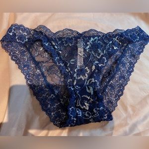 Navy Blue and Silver Lace VS Panties Size M | NEVER WORN